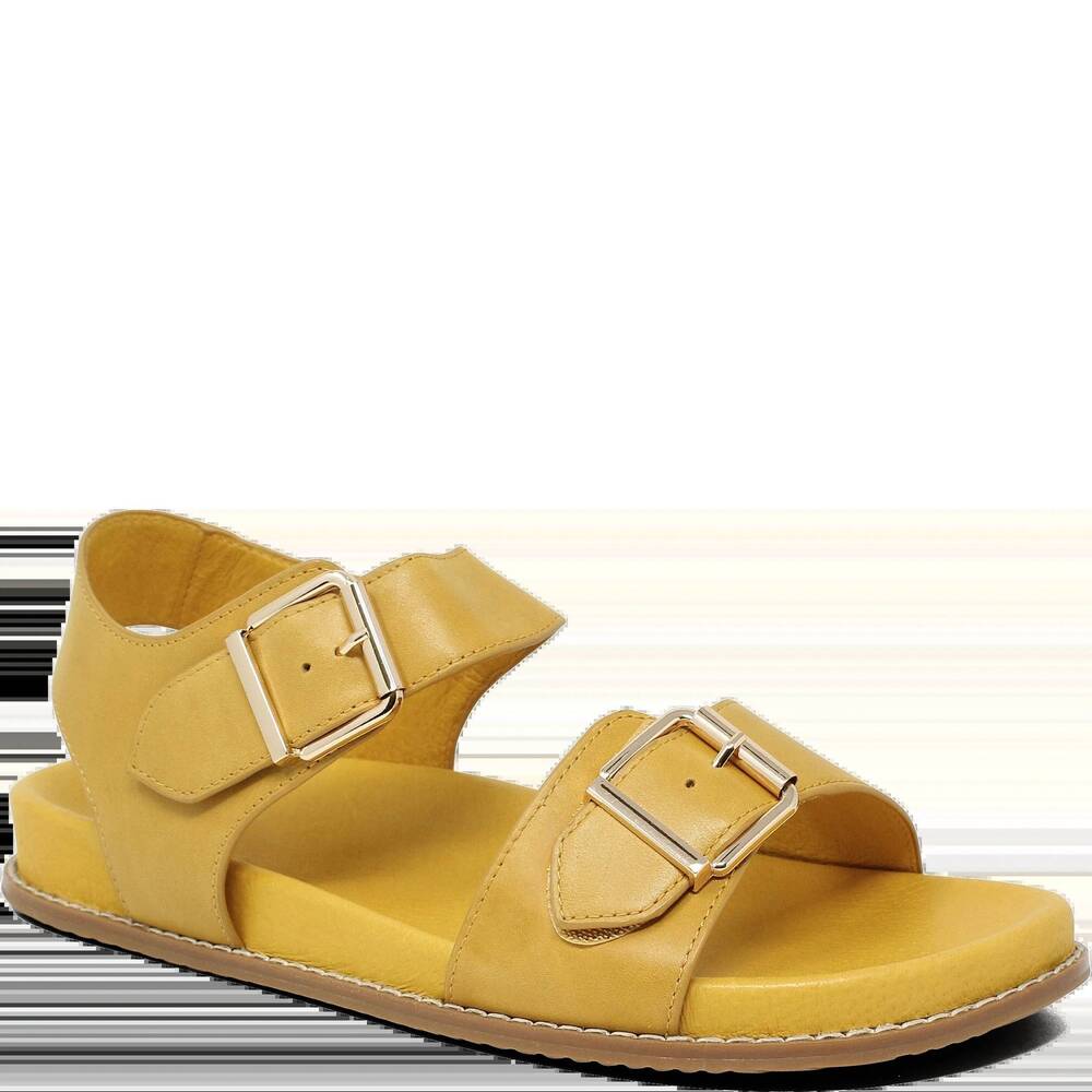 NEW ZIERA women's hastice wide sandals in sunny leather